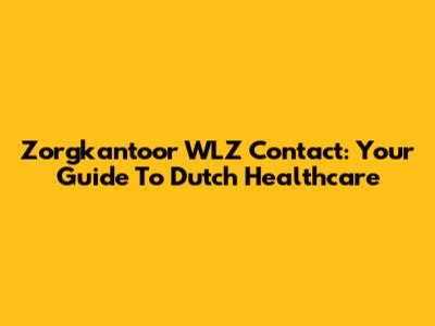 Zorgkantoor WLZ Contact: Your Guide To Dutch Healthcare